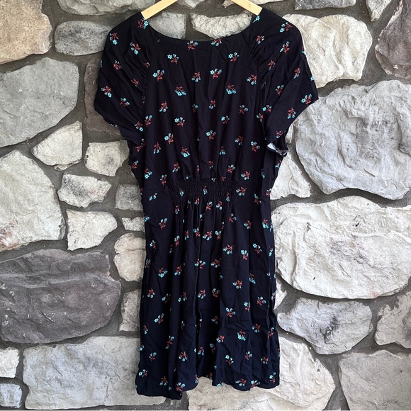 NEW Size Large Free People Everyone's Favorite Floral Mini Dress Black Combo - Picture 7 of 8